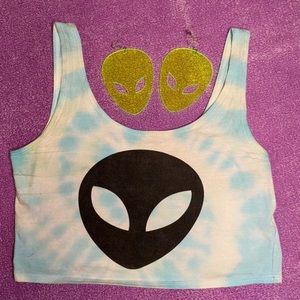 Alien rave top and earring